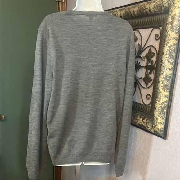 Gap Extra Fine merino Wool Sweater-Gray V-Neck men’s L - Picture 2 of 10